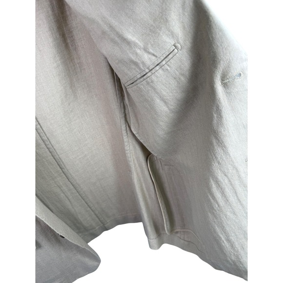 Piombo Blazer Mens 54 IT Beige Cotton Linen Two Button Sport‎ Coat Lightweight - Picture 6 of 9